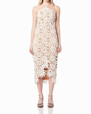 Elliatt Night Floral Crochet Midi Dress - White