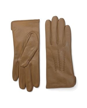 TruClothing Leather Gloves Winter Warm Wool Lined Touchscreen - Natural