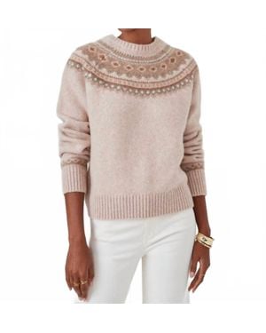 J.McLaughlin Joey Fairisle Wool Blend Crewneck Sweater - Natural