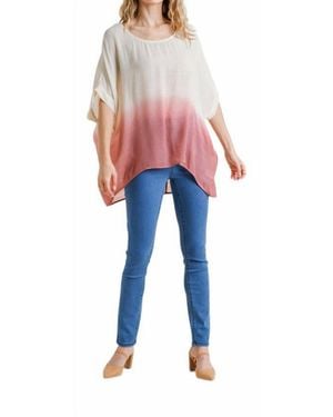 Umgee Ombre Dolman Sleeve Top - White