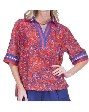 J joy Island Collar Overshirt - Red