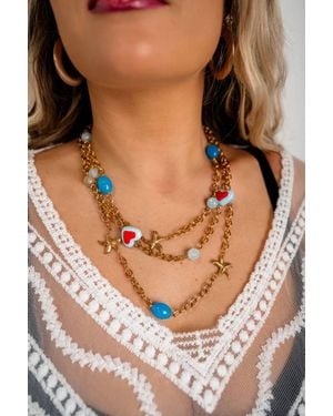 Treasure Jewels Seaside Sweetheart Necklace - Blue