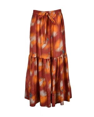 Lee Mathews Flowing Maxi Skirt - Orange