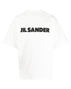 【送料&関税込】Jil Sander T-shirt With Animal Pattern Jil Sander Plus Striped Logo Patch Short Sleeve T-Shirt size