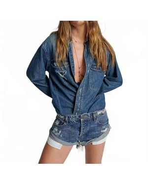 One Teaspoon Bandits Low Waist Denim Shorts - Blue