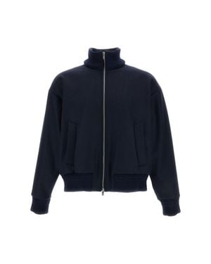 Barena Bolser Melton Wool-Blend Blouson Jacket - Blue