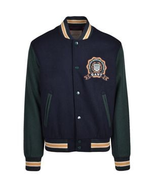 GANT Varsity-Style Wool Blend Coat - Blue