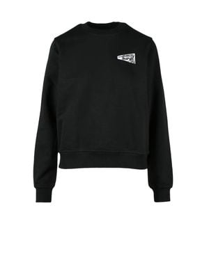 DIESEL Cropped Cotton-Blend Sweatshirt - Black
