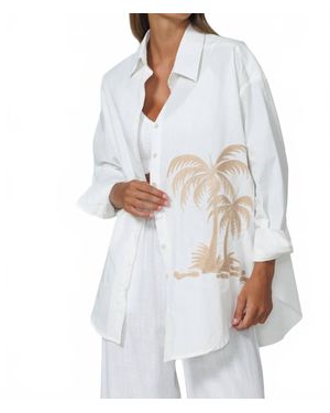 LUSANA Embroidered Shirt - White