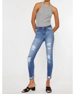 Kancan Mid Rise Super Skinny Jeans - Blue