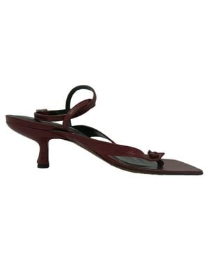 BY FAR Thong Kitten Heel Sandals - Brown
