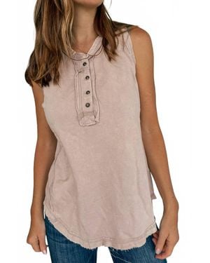 Zenana Everyday Acid Washed Cotton Top - Natural