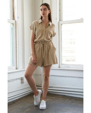 TRUEDAMES Wildflower Whimsy Knit Romper - Natural