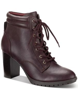 Style & Co. Style & Co Laurellee Bootie Leather Block Heel Boots Lion490 - Brown