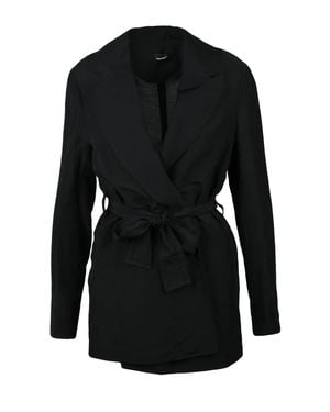Pennyblack Aleggio Belted Viscose-Linen Wrap Blazer - Black
