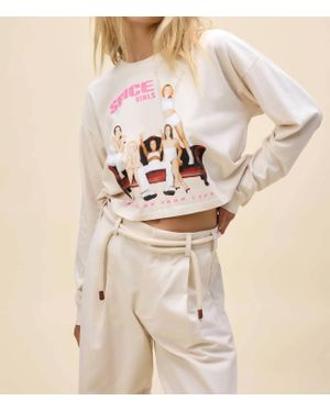 Daydreamer Spice Girls Spice Up Your Life Crop Merch Long Sleeve - Natural