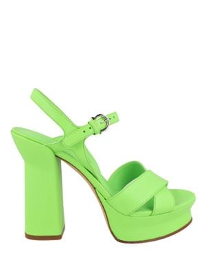 Ferragamo Sonya Leather Platform Sandals - Green