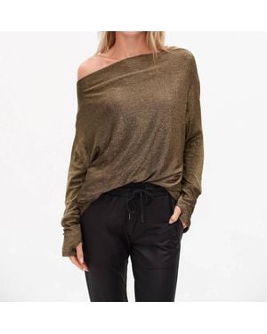 Six Fifty Lurex Anywhere Top - Brown