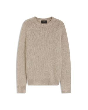 BOSS Relaxed-Fit Pure Cashmere Sweater - Natural