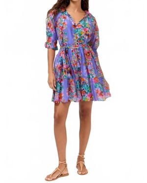 Johnny Was Suzy Tiered Mini Dress - Blue