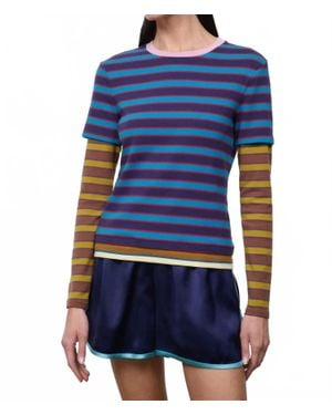 STAUD Dillon Layered Tee - Blue