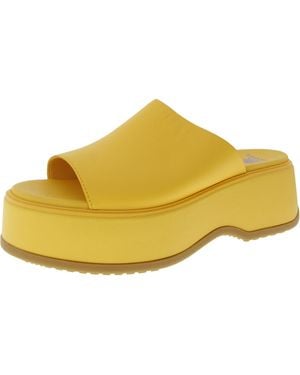Sorel Dayspring Leather Wedge Slide Sandals - Yellow