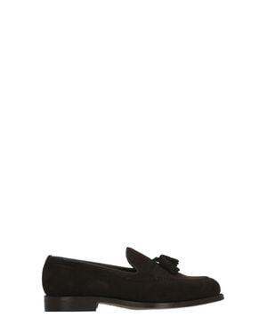 BERWICK 1707 Tassels Suede Loafers - Black