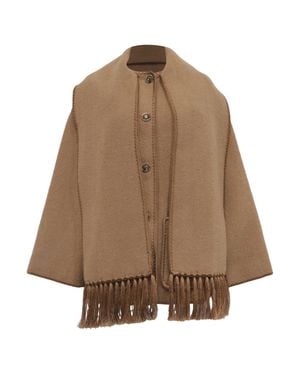 TOTEME Whipstitch-Trim Scarf Jacket - Brown