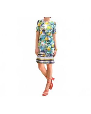 Dolcezza 'Orangerie' Printed Dress - Blue