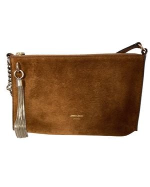 Jimmy Choo Mini Carry Suede Shoulder Bag - Brown