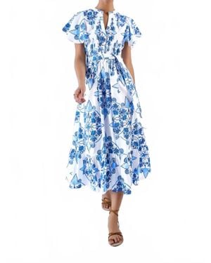 Beyond By Vera Leni Midi Dress - Blue