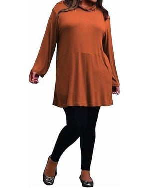 On The Plus Side Cowl Neck Turtleneck Tunic - Black