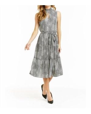 Drew Tiger Crepe Samantha Dress - Gray