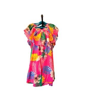 Pine Apparel Truly Tropical Off Shoulder Dress - Pink