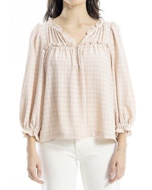 Max Studio Smocked Balloon Sleeve Top - Natural