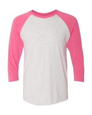 Next Level Triblend Three-Quarter Raglan T-Shirt - Pink