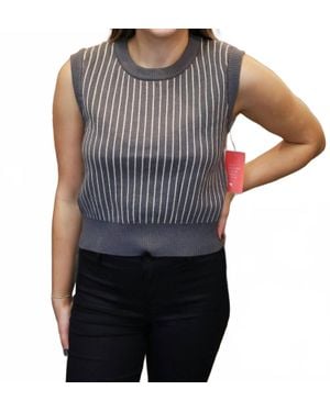 DELUC Bruce Knit Pin Stripe Vest Top - Blue