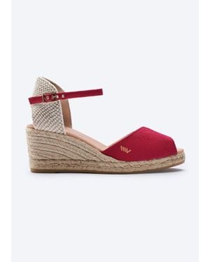VISCATA Sacova Limited Edition Canvas Espadrille Sandal Wedges - Pink