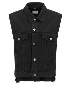 Haikure Cotton Sleeveless Jacket - Black