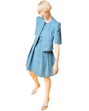 Akris Punto Puff Shoulders Short-Sleeve Jacket - Blue