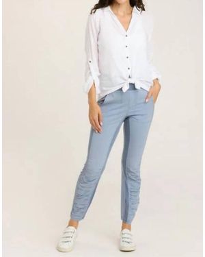 XCVI High Waist Twill Pants - Blue