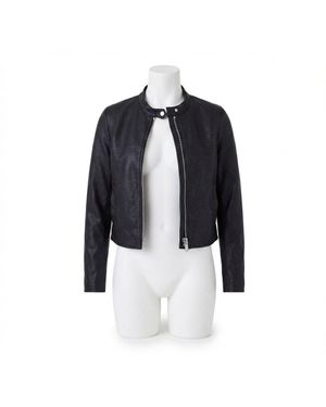 Spanx Leather-Like Moto Jacket - Blue