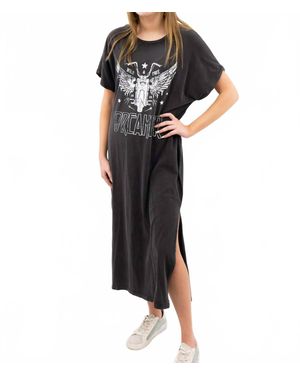 Zutter Dreamer Motorcycle Midi T-Shirt Dress - Black