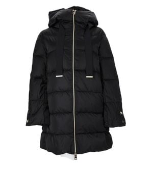 Herno A-Shape Quilted Adjustable Down Coat - Black
