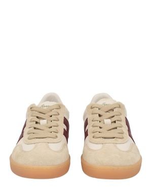 Hogan Cool Burgundy Gum Sole Mutton-Calfskin Sneakers - Natural