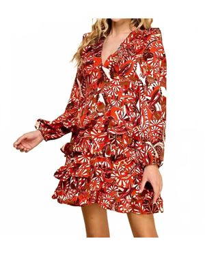 TCEC Tilly V-Neck Mini Dress - Red