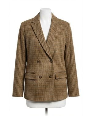 Faherty Inlet Knit Double Breasted Blazer - Brown