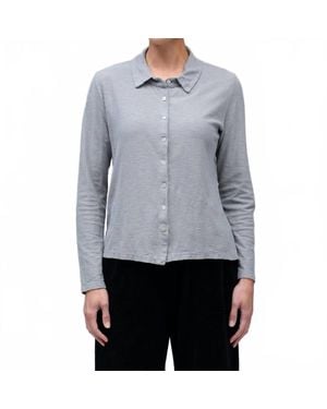 cut-loose Fitted Shirt Top - Gray