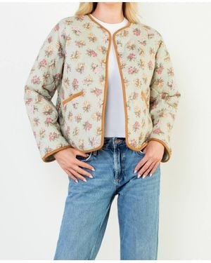 Thml Floral Pattern Quilted Jacket - Blue