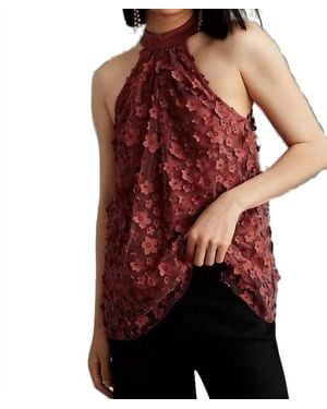 Eva Franco Floral Halter Top - Red